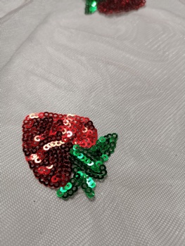 Strawberry Sequin Embroidery Fabrics